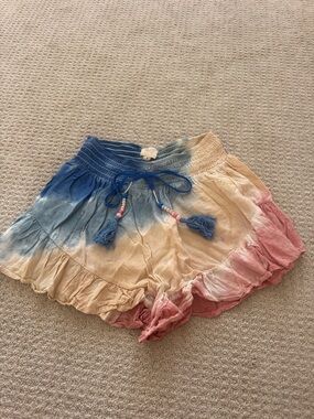 Surf Gypsy Blue, Cream & Pink High Waist Women’s Shorts